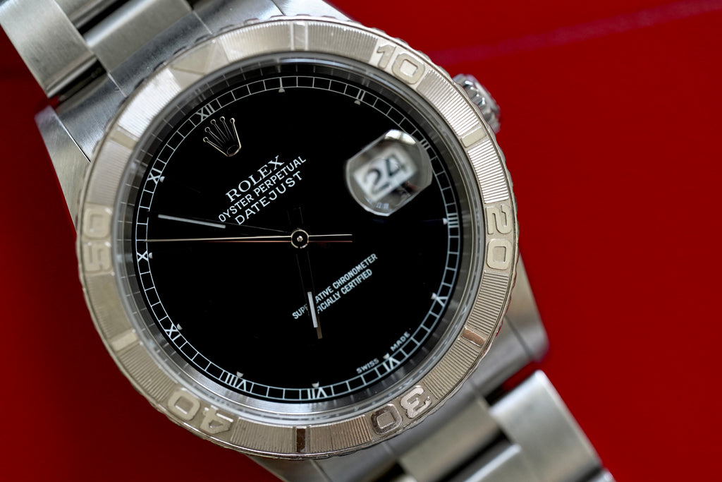 Rolex Datejust Black Dial 36mm Thunderbird Turn-O-Graph [Ref 16264]