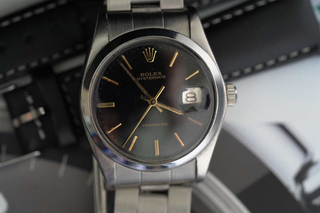 Rolex Oysterdate 34mm Black Dial Gold Gilt [Ref 6694]