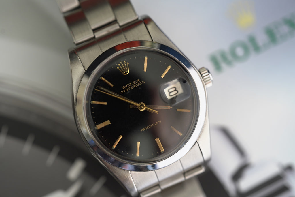 Rolex Oysterdate 34mm Black Dial Gold Gilt [Ref 6694]
